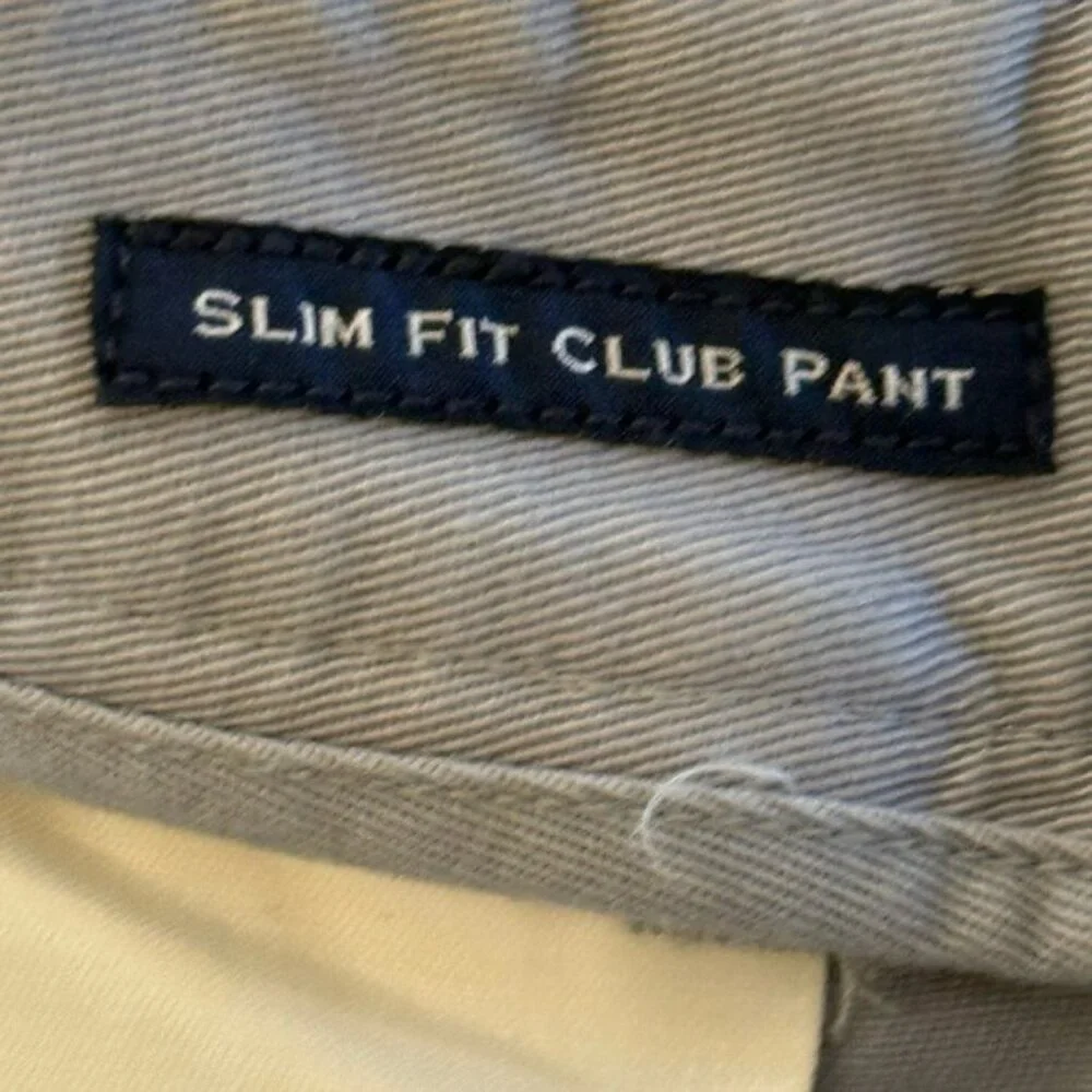 Vineyard Vines Slim Fit Club Pants Mens 34x34 Gray Cotton Twill Chinos